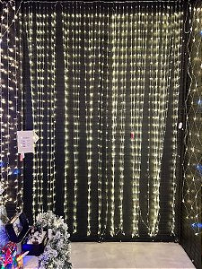 Cortina 1800 Leds Fio De Fada Pvc 3X3 Metros Warm Bivolt