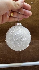 Bola De Vidro Branca Transparente 8Cm