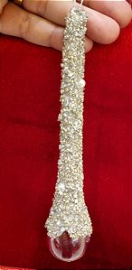 Ornamento Gota De Vidro Prata 17Cm