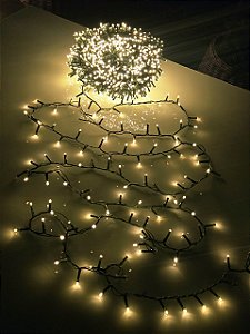 Pisca Festão 1600 Leds 50 Metros Warm Com Strobo Warm Fio Verde Claro Bivolt Uso Interno E Externo
