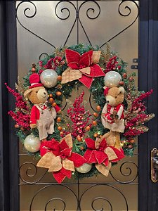 Guirlanda Decorada Com Bonecos Ursos 75Cm