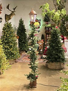 Poste Com Festão Decorado Com Led 2,10Cm
