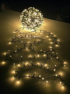 Pisca Festão 1500 Leds 40 Metros Warm Com Strobo Warm Novo Fio Verde Bivolt Uso Interno E Externo
