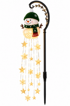Boneco de Neve com Cascata de Luzes LED Solar