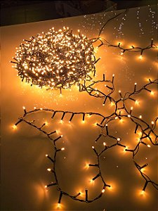 Pisca Festão 500 Leds 10 Metros Ambar Com Strobo Bivolt Uso Interno E Externo