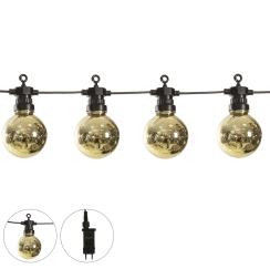 Pisca Cordão 10 Bolas De Led Warm Com Emenda Bivolt 5 Metros