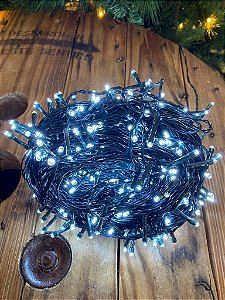 Pisca 500 Leds 50 Metros Branco Frio 8 Funções Com Memória Uso Interno E Externo Bivolt