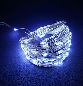 Pisca Fio De Fada 100 Leds 10 Metros Branco Frio
