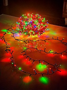 Pisca Festão 1300 Leds Verde, Vermelho E Azul 40 Metros Bivolt