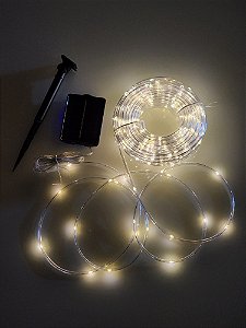 Pisca Solar Mangueira De Fio De Fada 30 Metros 300 Leds Warm Uso Externo
