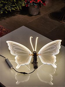 Borboleta 60Cm Com Led Warm E Movimento Com Suporte Bivolt