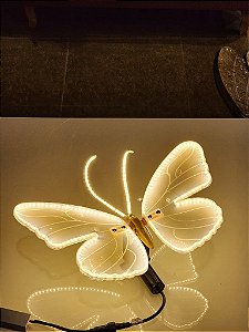 Borboleta 40Cm Sem Movimento Com Suporte Bivolt Uso Interno E Externo