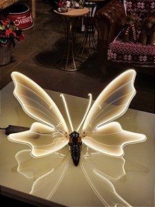 Borboleta 80Cm Com Led Warm Com Suporte Bivolt