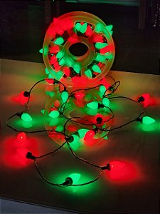 Pisca Cordão Luz Americana Vermelho E Verde 100 Lâmpadas 15 Metros Bivolt