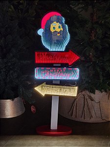 Placa Luz Infinita Placa Papai Noel 87,6Cm