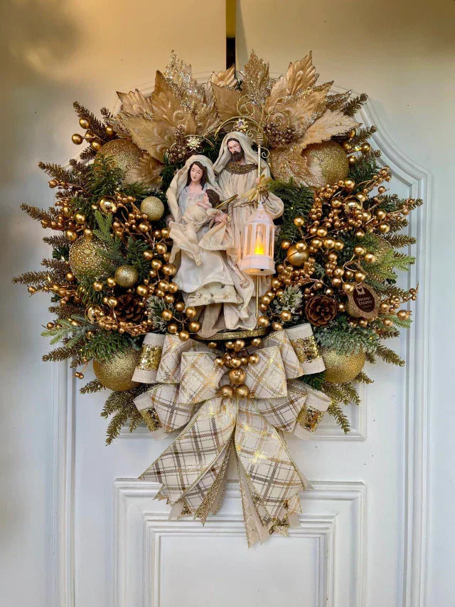 Guirlanda De Natal Sagrada Família C/ Led 50cm