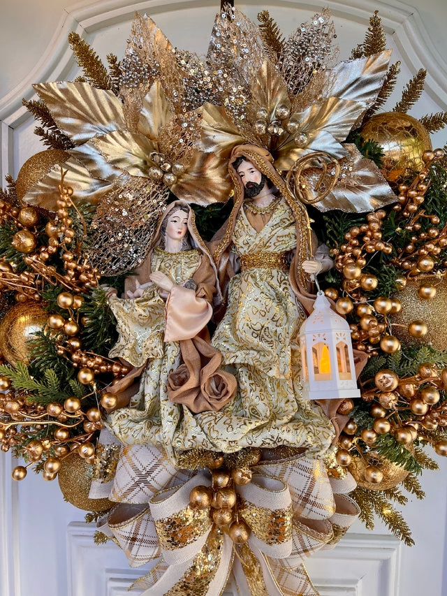 Guirlanda De Natal Sagrada Família C/ Led 50cm
