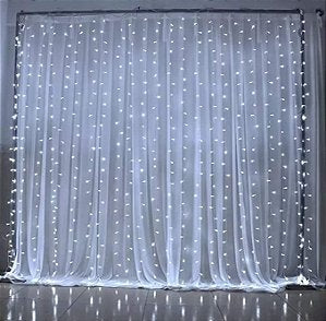 Pisca Cortina 5Mx3M 400 Leds Branco Frio Com Função 110V