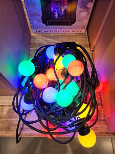 Pisca Varal De Luz 30 Lâmpadas 15 Metros Color 127V Com Emenda Uso Externo E Interno