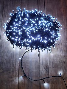 Pisca 1000 Leds 80 Metros Branco Frio 8 Funções Com Memória Uso Externo E Interno Bivolt