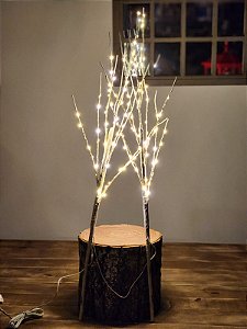 Galho 90 Leds Warm Com 2 Unids De 80Cm Marrom Bivolt
