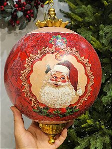 Bola Ornamento Decorado Estampado Noel 36Cm