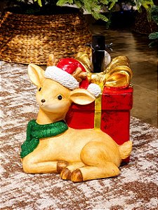 Base Para Árvore De Natal Rena Com Presente 30Cm