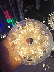 Pisca Fio De Fada Cluster Warm 20 Metros 600 Leds Com Funções Bivolt Uso Interno E Externo Ip68