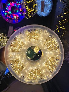 Pisca Fio De Fada 50 Metros 1500 Leds Warm Fio Transparente 8 Funções Bivolt