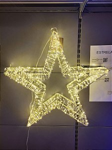 Estrela De Led Aramada 60Cm Warm Uso Interno E Externo Bivolt