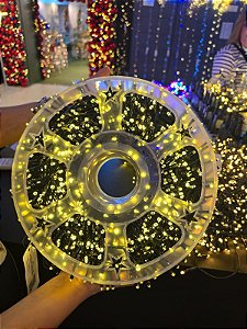 Pisca Festão 3000 Leds 100 Metros Warm Com Strobo Bivolt Uso Interno E Externo