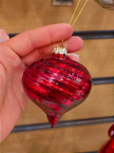 Ornamento De Vidro Vermelho 10Cm