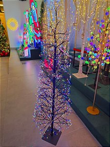Árvore Fio De Fada Colorido 800 Leds 8 Funções 80Cm