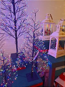 Árvore Fio De Fada Colorido 360 Leds 8 Funções 40Cm